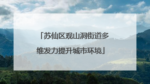 苏仙区观山洞街道多维发力提升城市环境