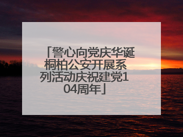 警心向党庆华诞 桐柏公安开展系列活动庆祝建党104周年