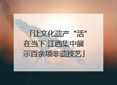 让文化遗产“活”在当下 江西集中展示百余项非遗技艺