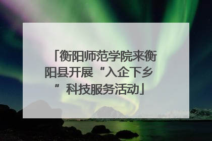 衡阳师范学院来衡阳县开展“入企下乡”科技服务活动