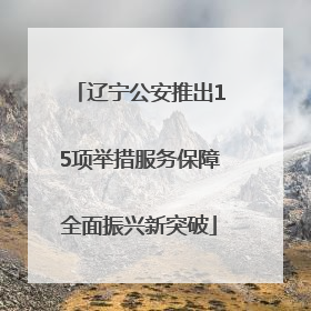 辽宁公安推出15项举措服务保障全面振兴新突破