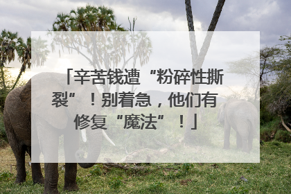 辛苦钱遭“粉碎性撕裂”！别着急，他们有修复“魔法”！