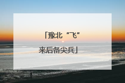 豫北“飞”来后备尖兵