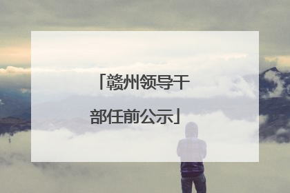 赣州领导干部任前公示
