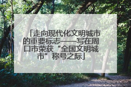 走向现代化文明城市的重要标志——写在周口市荣获“全国文明城市”称号之际