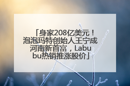 身家208亿美元！泡泡玛特创始人王宁成河南新首富，Labubu热销推涨股价