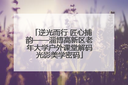 逆光而行 匠心捕韵——淄博高新区老年大学户外课堂解码光影美学密码