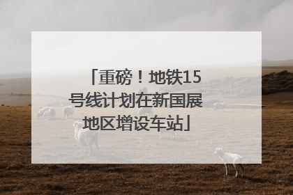重磅！地铁15号线计划在新国展地区增设车站