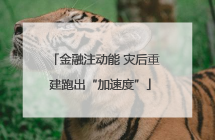 金融注动能 灾后重建跑出“加速度”