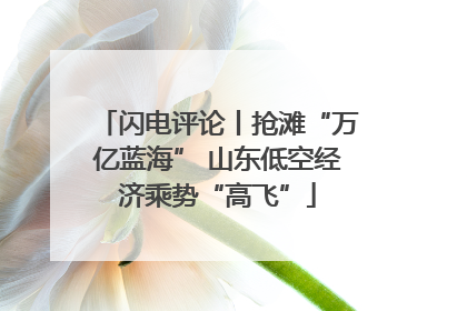 闪电评论丨抢滩“万亿蓝海” 山东低空经济乘势“高飞”