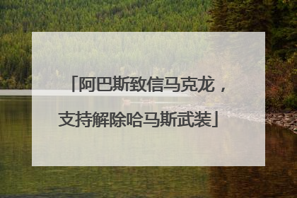 阿巴斯致信马克龙，支持解除哈马斯武装