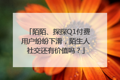 陌陌、探探Q1付费用户纷纷下滑，陌生人社交还有价值吗？