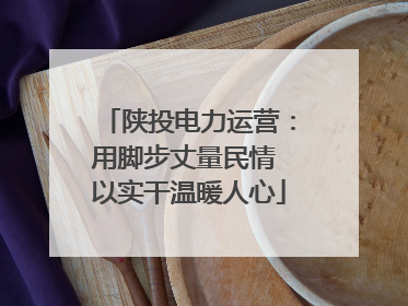 陕投电力运营：用脚步丈量民情 以实干温暖人心