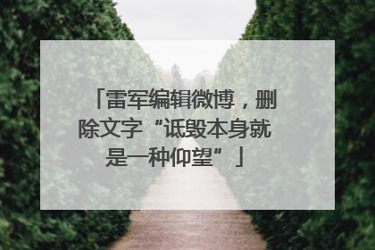 雷军编辑微博，删除文字“诋毁本身就是一种仰望”
