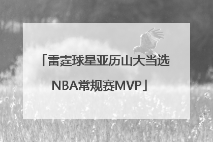 雷霆球星亚历山大当选NBA常规赛MVP