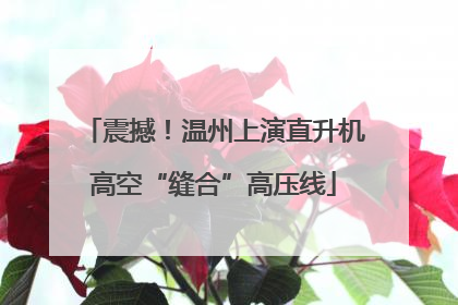 震撼！温州上演直升机高空“缝合”高压线