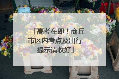 高考在即！商丘市区内考点及出行提示请收好