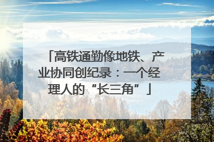 高铁通勤像地铁、产业协同创纪录：一个经理人的“长三角”