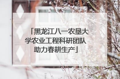 黑龙江八一农垦大学农业工程科研团队助力春耕生产