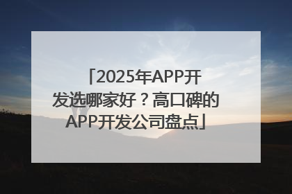 2025年APP开发选哪家好？高口碑的APP开发公司盘点