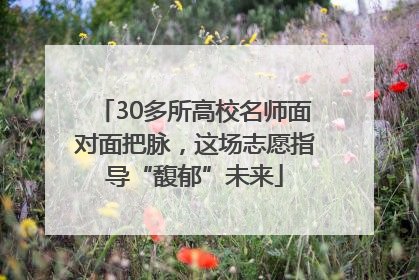 30多所高校名师面对面把脉，这场志愿指导“馥郁”未来