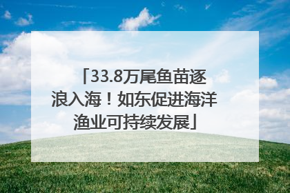 33.8万尾鱼苗逐浪入海！如东促进海洋渔业可持续发展