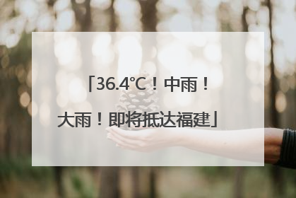 36.4℃！中雨！大雨！即将抵达福建
