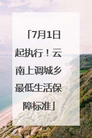 7月1日起执行！云南上调城乡最低生活保障标准