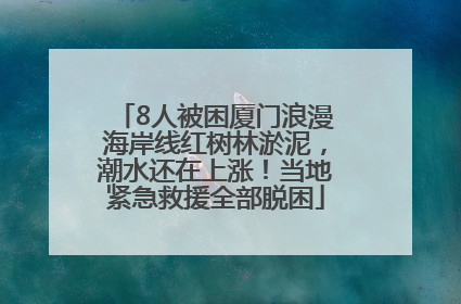 8人被困厦门浪漫海岸线红树林淤泥，潮水还在上涨！当地紧急救援全部脱困